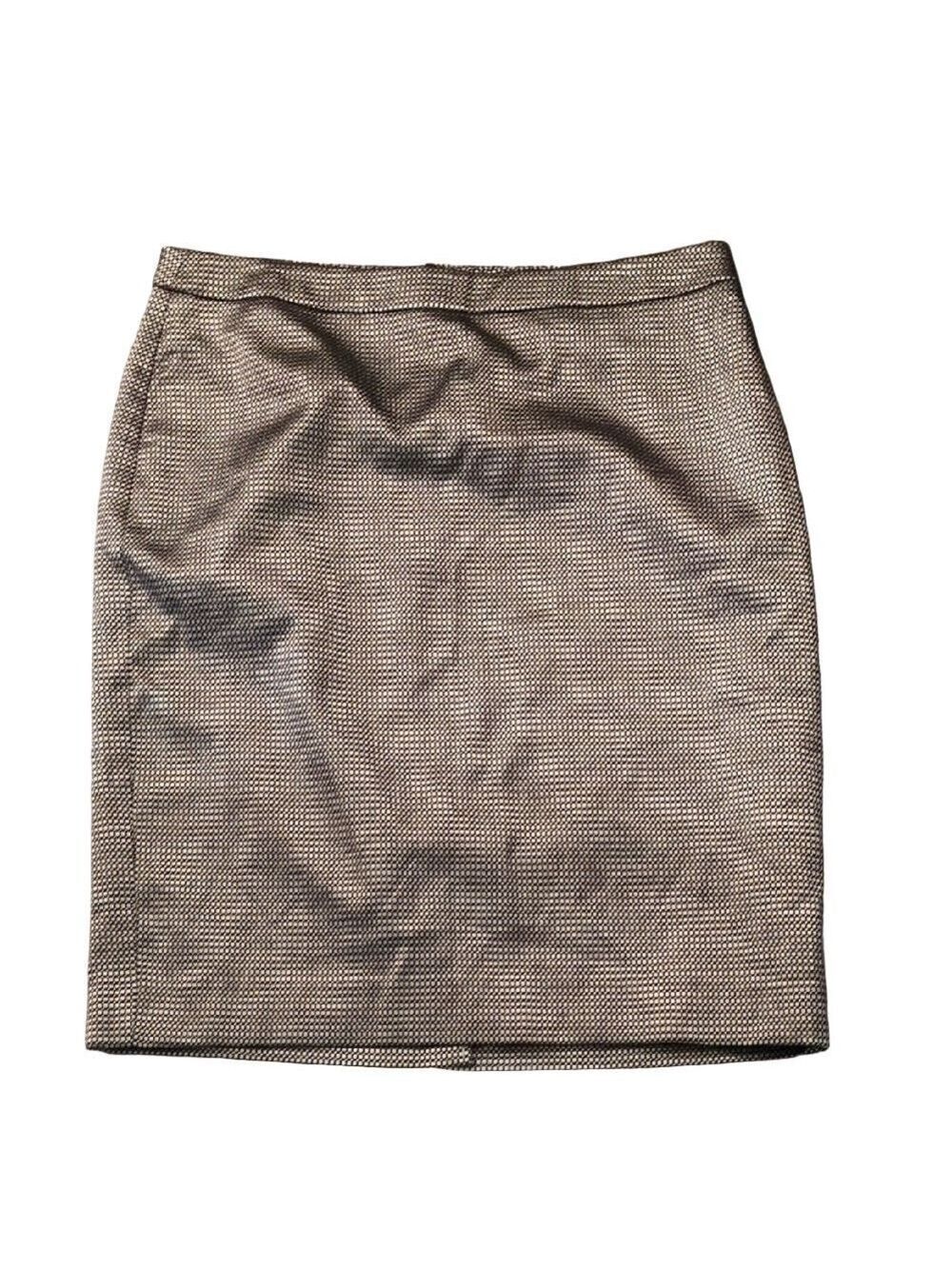 Ann Taylor Black And Gold Kate Pencil Skirt Size 12
